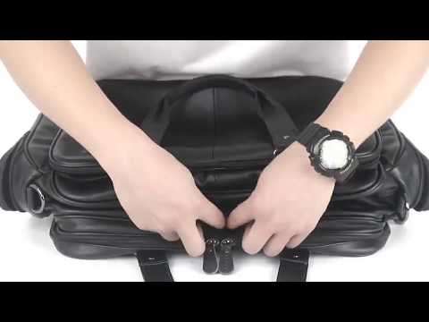 Leather Laptop Briefcase Messenger Bag for Men - 16 Inch Work Bag