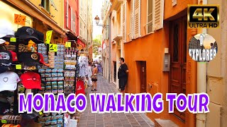 🇲🇨Monaco Walking Tour 4K - Streets and Souvenir Shops