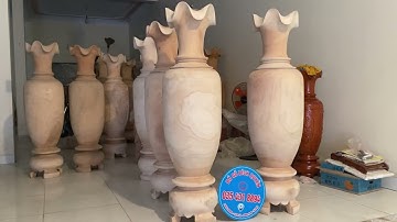 Chỉ 11 triệu 1 cặp lục bình gỗ xà cừ 1m60. Phun sơn hoàn thiện đẹp theo yêu cầu.#lucbinhgoxacu