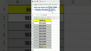 How to insert country code mobile number in excel screenshot 3