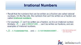 Irrational Numbers | Infinite-Math.com