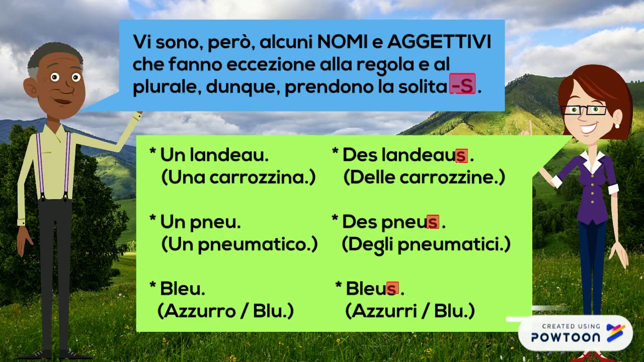 Francese IL PLURALE DEI NOMI E DEGLI AGGETTIVI YouTube