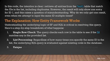 Understanding Why Entity Framework Doesn’t Return Duplicate Items in Queries