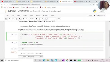 Ep-2:Creating DataFrame using 2D-Dictionary with values like Lists