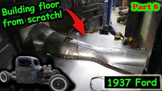 Building floor pans and removable tunnel from scratch for the 37 Hot rod pickup Part 8