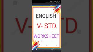 5th STD | ENGLISH | WORKSHEET