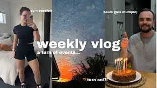 WEEKLY VLOG | Torn ACL?!, Hauls, Gym Sessions + Meal Inspo