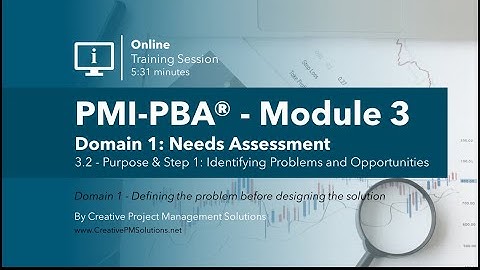 PMI-PBA® Needs Assessment – Step 1: Identifying Problems & Opportunities | Module 3.2 - PMA Training