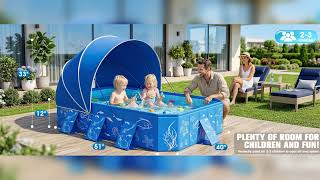 LanBlu 2026 Foldable Kiddie Pool with Canopy