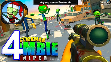 Stickman Sniper - Gameplay Walkthrough Part 4 Halloween Sniper Scary Zombies (iOS, Android Gameplay)