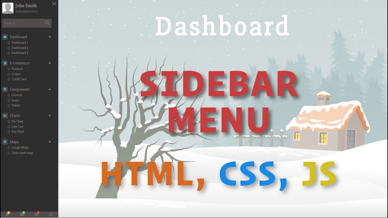 Sidebar Menu with HTML, CSS, and JavaScript - How to build Sidebar Menu with HTML, CSS, JavaScript