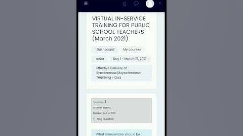 VIRTUAL INSET 2021 DAY 1 ANSWER KEY: EFFECTIVE DELIVERY OF SYNCHRONOUS/ ASYNCHRONOUS TEACHING
