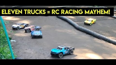 SHORT COURSE RC RACING MAYHEM! - Eleven Trucks, One Race - Netcruzer RC