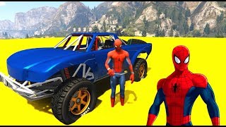 Homem Aranha e Batman Hulk Amigos Com 4x4 Carros CARROS NA MONTANHA Desenho Animado Divertido