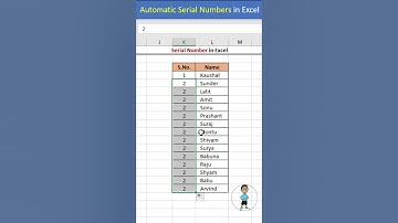 Automatic Serial Numbers in Excel #excel #exceltips #exceltutorial #msexcel #microsoftexcel #shorts
