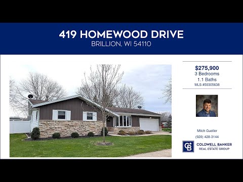 419 HOMEWOOD Drive, Brillion, WI home video tour