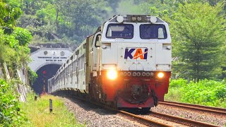 KERETA API PANJANG‼️ MENEMUKAN 25 KERETA API MELINTAS DI TEROWONGAN DAN TIKUNGAN