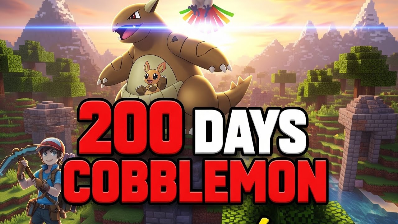 “Cobblemon Challenge: 200 Days, Mega Pokémon, and Epic Survival!”
