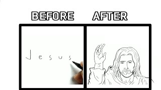 Cara Menggambar Tuhan Yesus Dari Huruf Jesus Calon Pendeta