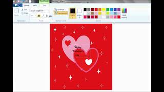: How to Draw Valentine's red greeting Card  in Ms Paint