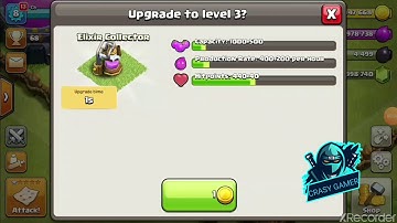 Clash of clans - (Elixir Collector ) upgrade🔥🔥🔥 level 1 to 13  (In 20 second)