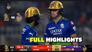 RCB Vs KKR IPL 2024 Highlights| Virat Kohli Out Or Not Out | RCB Vs KKR Highlights| Will Jacks Rajat