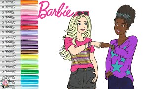 Barbie and Friends Coloring Book Pages Barbie Nikki Ken Renee and Brooklyn Barbie