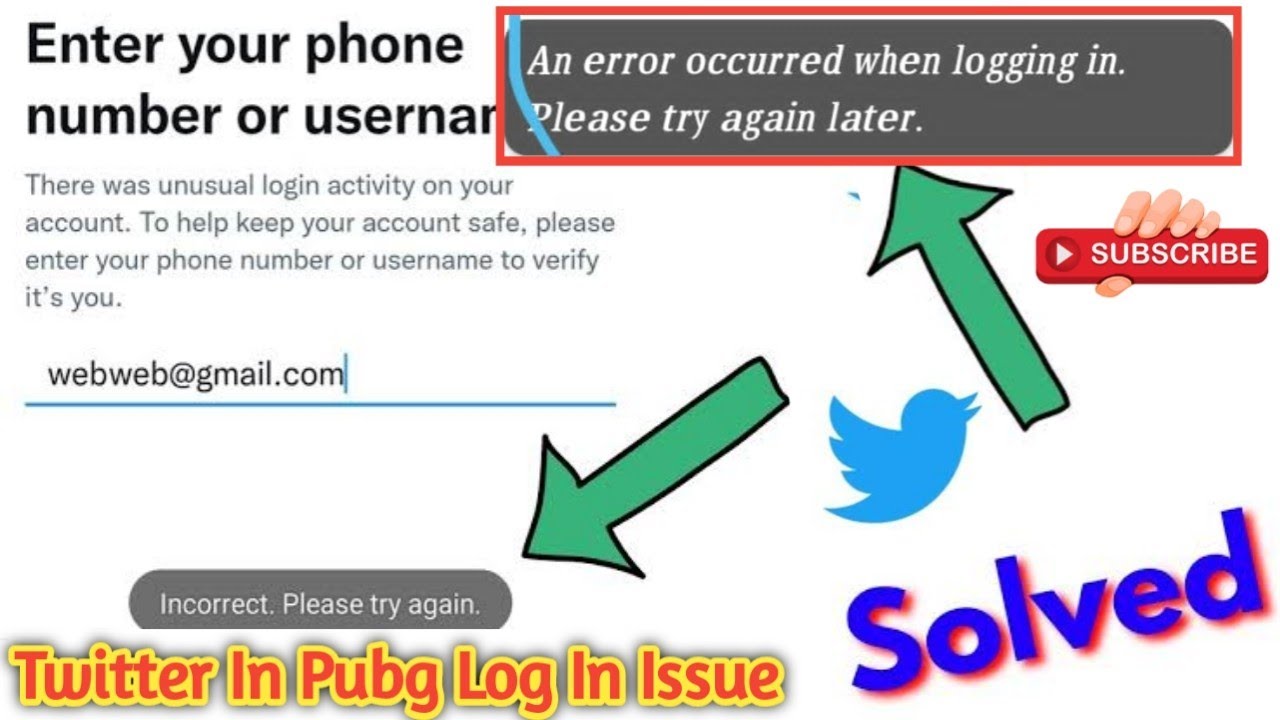 Twitter Login Issue in Pubg | How to Fix twitter login issue - YouTube