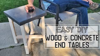 Easy DIY small tables with a concrete top. For either indoor or outdoor