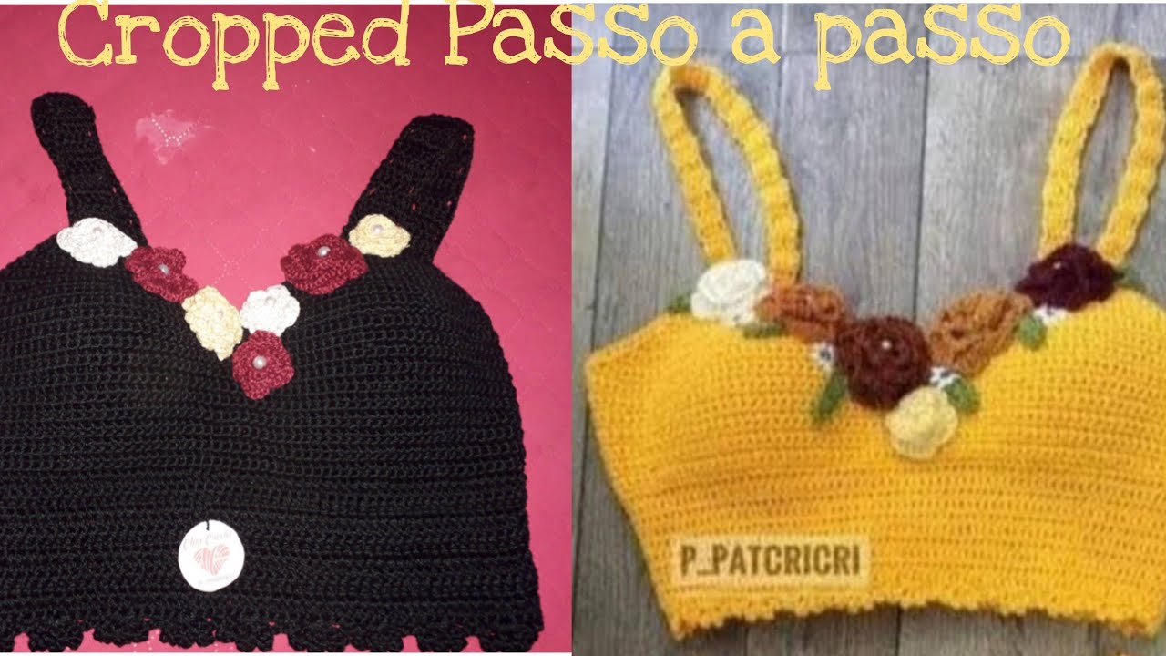 cropped de croche passo a passo/ G com dicas para outros tamanhos
