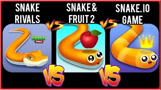 Snake Rivals Vs Snake And Fruit 2 Vs Snake.io Game Comparison! screenshot 2
