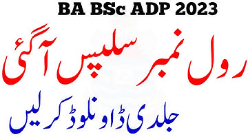 BA BSc Exams 2023 Roll No Slips Download | ADP Annual 2023 Exams Roll No Slips Upload