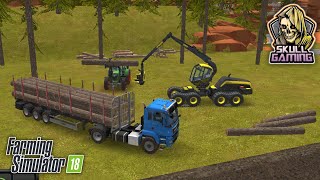 Fs18, Tree Cutting and Wood Loading in Farming Simulator 18 #skullgaming