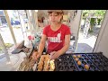Japanese Street Food - Woman Takoyaki Food Truck Octopus Balls Cooking 大阪 たこ焼き本舗 まる