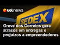 Ref:xXwAdzXTuDA Greve dos correios gera atrasos em entregas, preju�zos a empreendedores, e segue sem previs�o de fim
