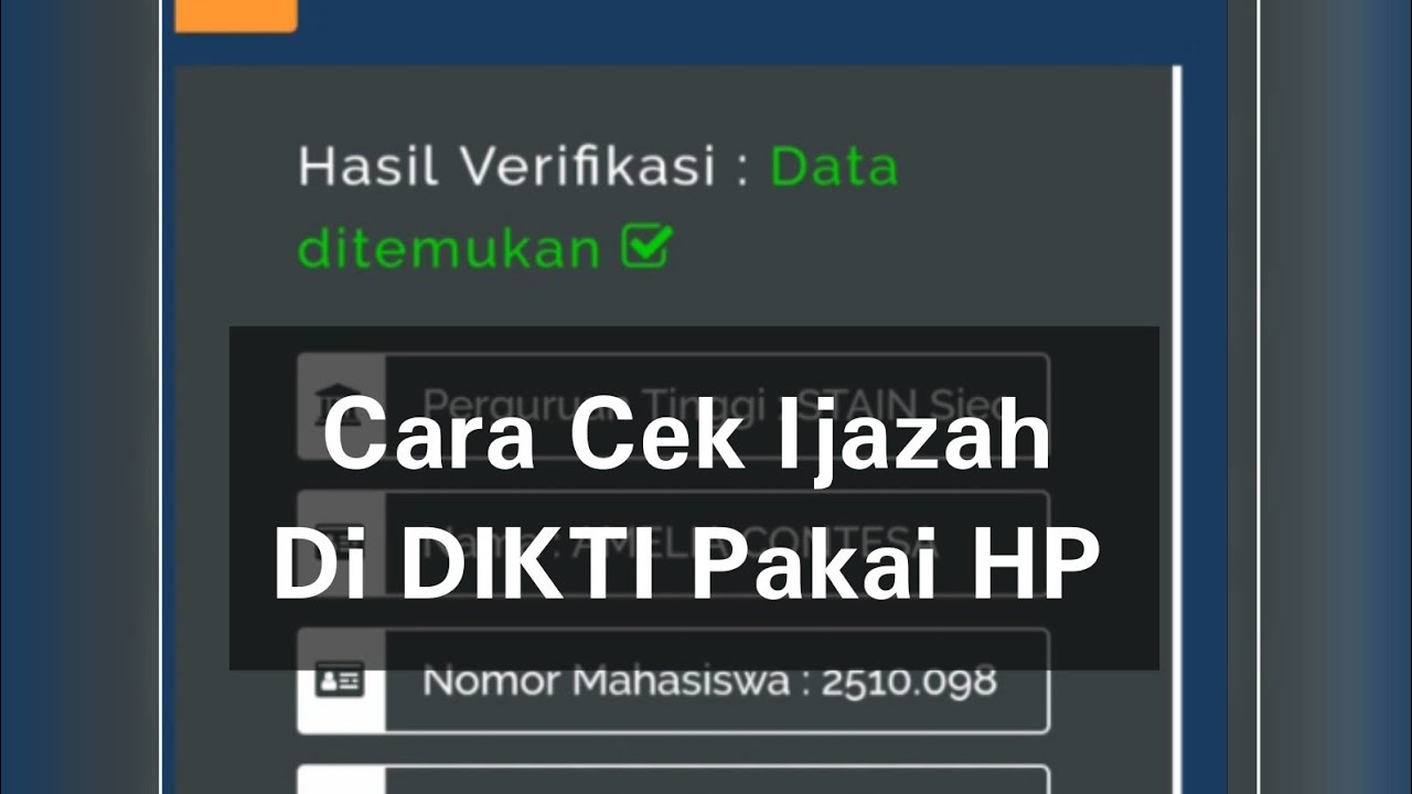 Cek nomor ijazah di dikti