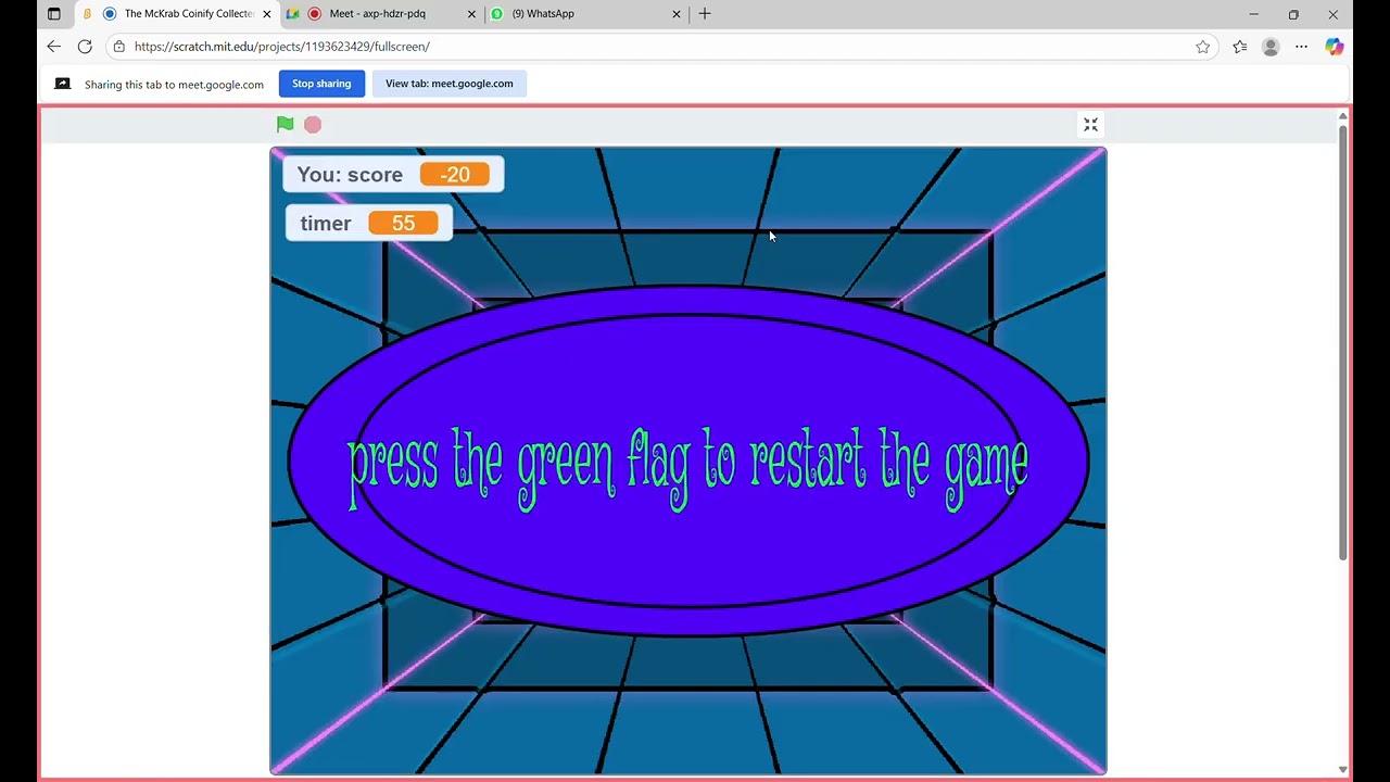 The McKrab Coinify Collecter on Scratch