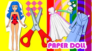 Paper Doll Mari Dress up for a shower | Toothpaste and toothbrush | Easy papercraft