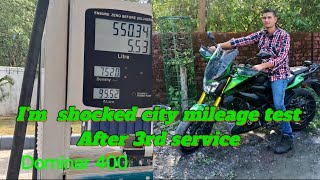 Dominar 400 Bs7 E20 2024 City Mileage Test After 3Rd Service