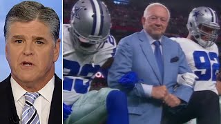 Jerry Jones \& ENTIRE Dallas Cowboys Team Kneel before Anthem, Hannity Reacts
