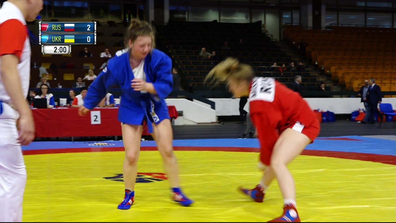MISHINA (RUS) vs BIRIUCHENKO (UKR). World Cadets SAMBO Championships 2018