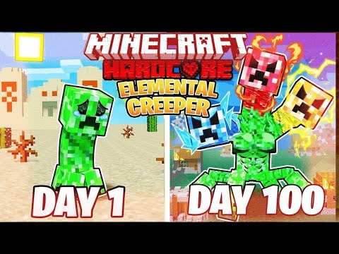 I survived 100 days as a creeper in minecraft hardcore #minecraft - YouTube