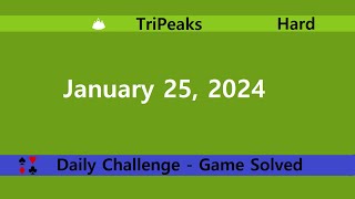 Microsoft Solitaire Collection | TriPeaks Hard | January 25, 2024 | Daily Challenges screenshot 1