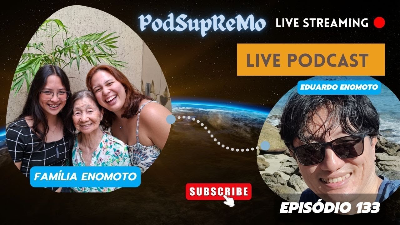 Capa do episódio 133 do PodSupReMo com Família Enomoto  e  Eduardo Enomoto