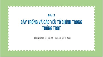BÀI 2: CÂY TRỒNG VÀ CÁC YẾU TỐ CHÍNH TRONG TRỒNG TRỌT (TIẾT 1) -  KNTT