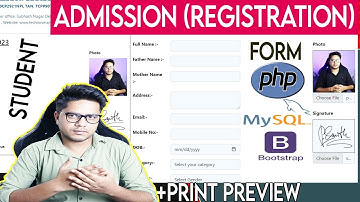 Student online admission form with printable preview in PHP | Registration form with Printable form