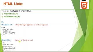 22  HTML Lists Profile