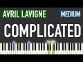 Avril Lavigne - Complicated Piano Tutorial | Medium