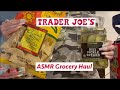 Asmr gum chewing trader joes grocery haul  whispered