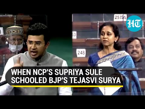 Watch how Supriya Sule tore into Tejasvi Surya over economy and dynasty politics